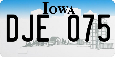 IA license plate DJE075