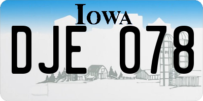 IA license plate DJE078