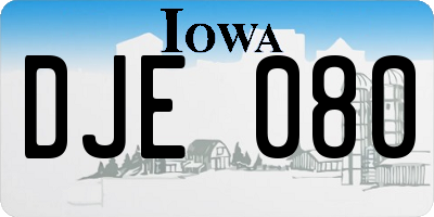 IA license plate DJE080