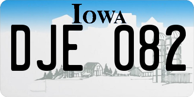 IA license plate DJE082