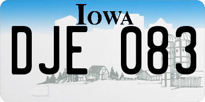 IA license plate DJE083
