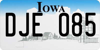 IA license plate DJE085