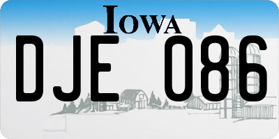 IA license plate DJE086