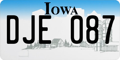IA license plate DJE087