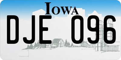 IA license plate DJE096