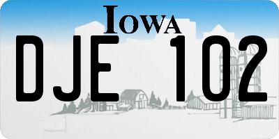 IA license plate DJE102