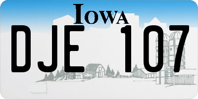 IA license plate DJE107