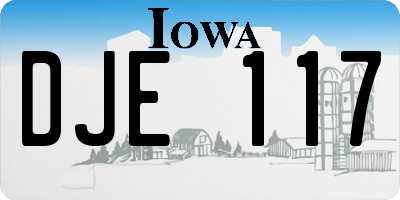 IA license plate DJE117