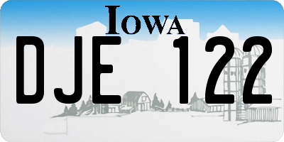 IA license plate DJE122