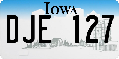 IA license plate DJE127