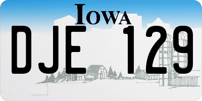 IA license plate DJE129