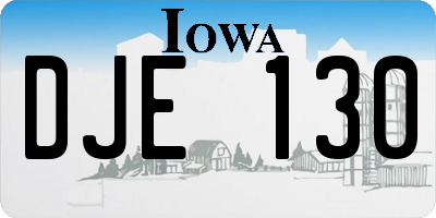 IA license plate DJE130