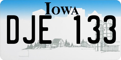 IA license plate DJE133