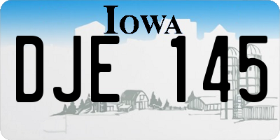 IA license plate DJE145