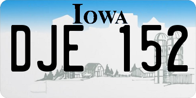 IA license plate DJE152