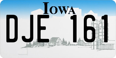 IA license plate DJE161