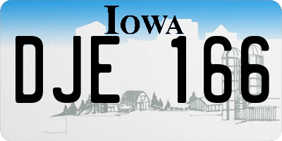 IA license plate DJE166