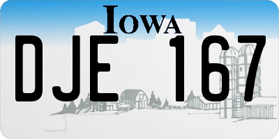 IA license plate DJE167