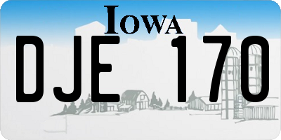 IA license plate DJE170