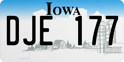 IA license plate DJE177