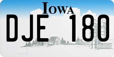 IA license plate DJE180