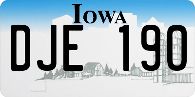 IA license plate DJE190