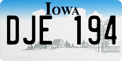IA license plate DJE194
