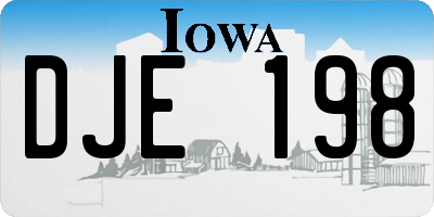 IA license plate DJE198