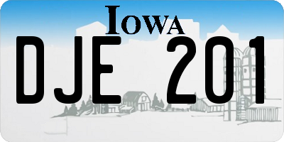 IA license plate DJE201