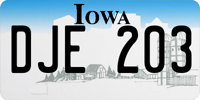 IA license plate DJE203