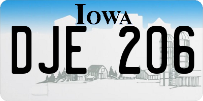 IA license plate DJE206