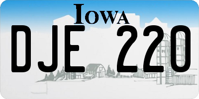 IA license plate DJE220