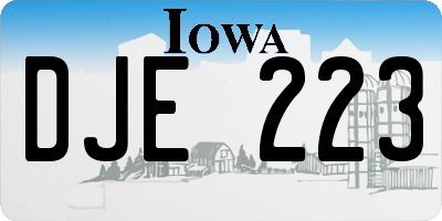 IA license plate DJE223