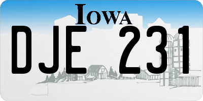 IA license plate DJE231