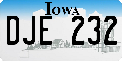 IA license plate DJE232