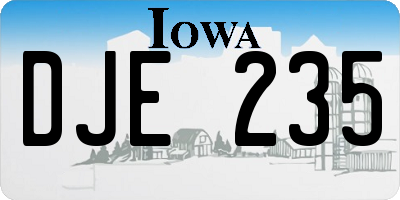 IA license plate DJE235