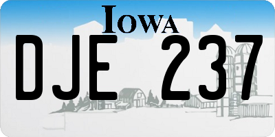 IA license plate DJE237