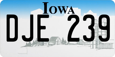 IA license plate DJE239