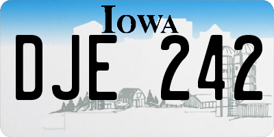 IA license plate DJE242