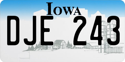 IA license plate DJE243