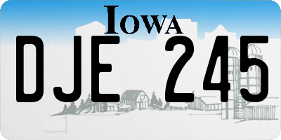 IA license plate DJE245