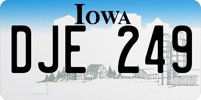 IA license plate DJE249