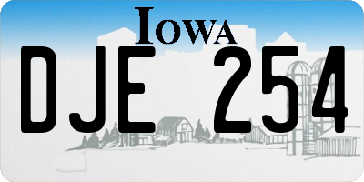 IA license plate DJE254