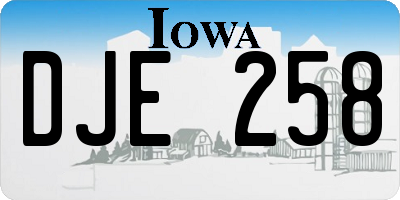 IA license plate DJE258