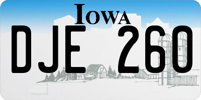 IA license plate DJE260