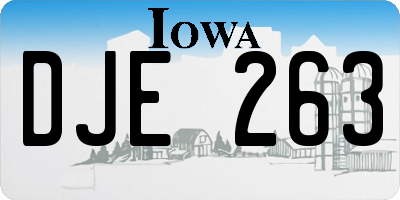 IA license plate DJE263