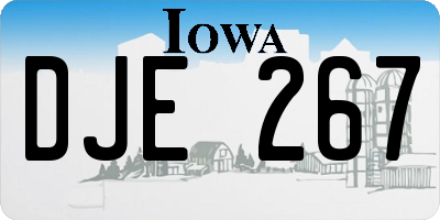 IA license plate DJE267