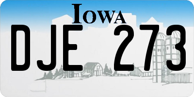 IA license plate DJE273