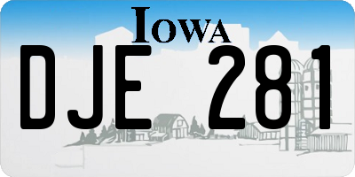 IA license plate DJE281