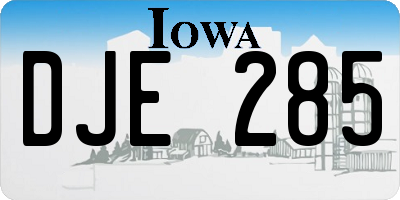 IA license plate DJE285